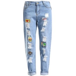 JS007 Make a hole in jeans style Custom-made fashion jeans style Patch Doll Design women's jeans style Jeans manufacturer JS007 Make a hole in jeans style Custom-made fashion jeans style Patch Doll Design women's jeans style Jeans manufacturer